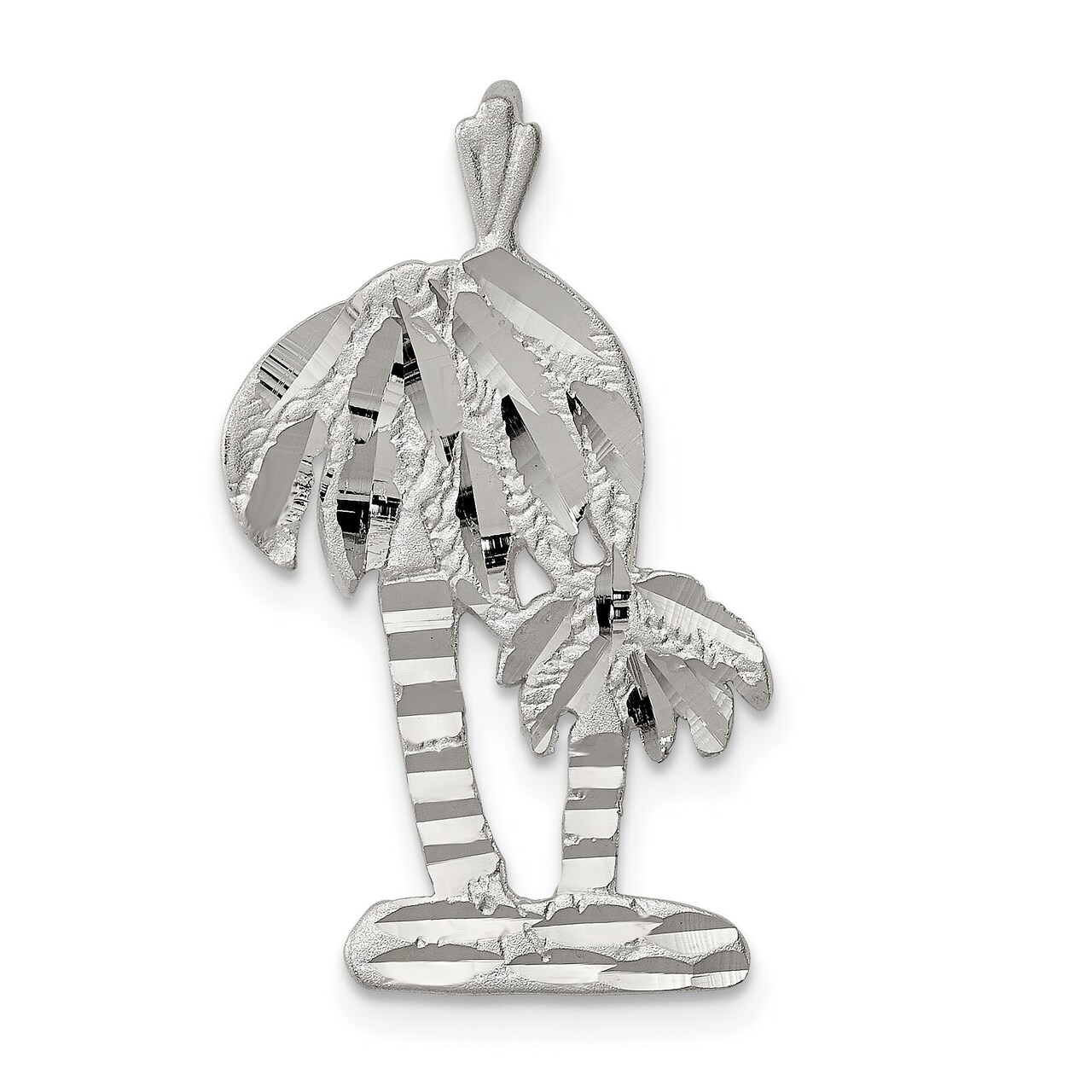 Sterling Silver Palm Trees Pendant Charm FindingKing Jewerly 27mm x 17mm